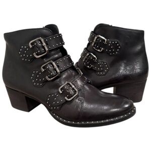 Paul Green SoHo Studded Leather Moto Ankle Boots Women’s Size 7